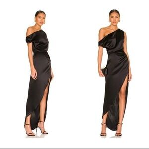 Revolve Nonchalant Dinah One Shoulder Dress Black Size L NWT